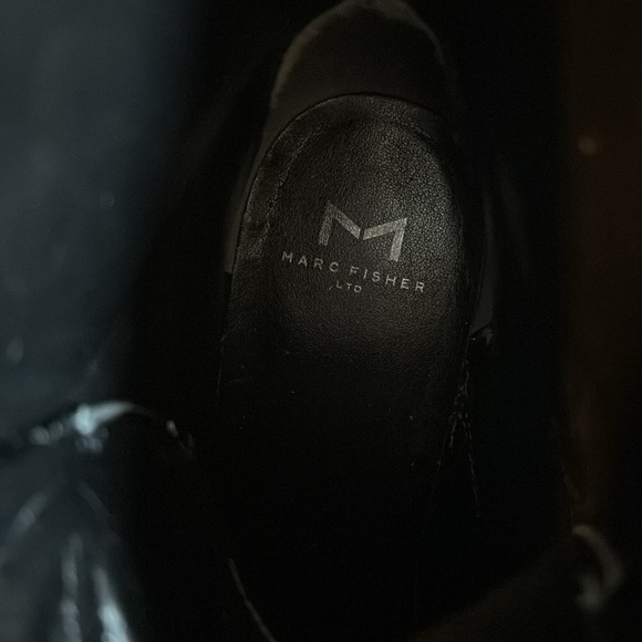 MARC FISHER Crinkled Leather Lace Up Heeled Combat Moto Booties/ Size 8.5M - Picture 6 of 9